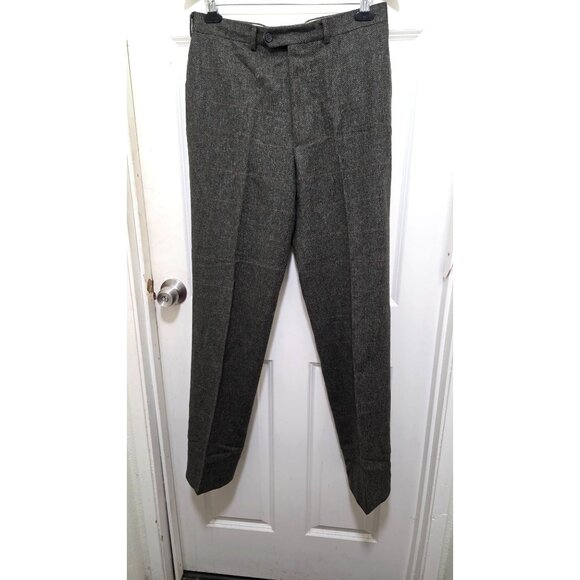 Joseph Abboud Wool Blend Gray Plaid Men's Dress Pants Made In Italy Size 32 - Picture 2 of 8
